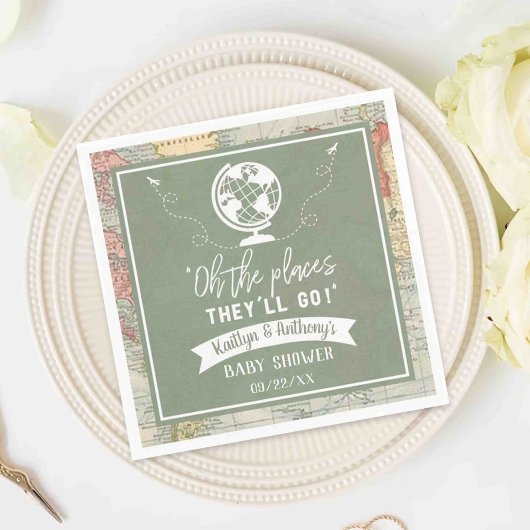 "Oh, die Orte, an die sie gehen werden!" Reisekart Serviette