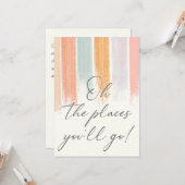 Oh, die Orte, die Sie gehen Abschluss Wasserfarbe Karte (Vorderseite/Rückseite Beispiel)