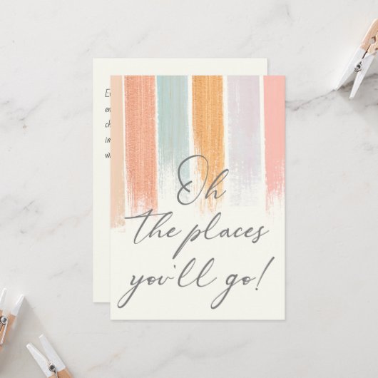 Oh, die Orte, die Sie gehen Abschluss Wasserfarbe Karte (Vorderseite/Rückseite Beispiel)