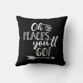 Oh die Plätze gehen Sie Kissen Schwarzweiss- (Rückseite)