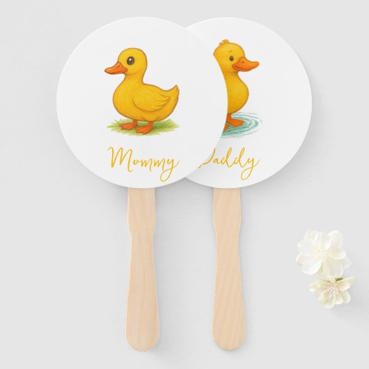 Oh Duck, das ist ein Baby! Baby Shower Game Fächer (Vorne und Hinten)