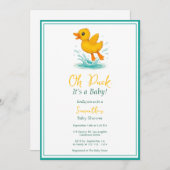 Oh Duck, das ist ein Baby! Niedliche Babydusche Einladung (Vorne/Hinten)
