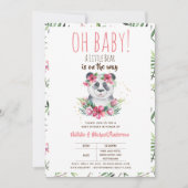 Oh, ein kleiner Bär ist unterwegs Panda Dusche Einladung (Vorderseite)