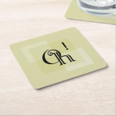 Oh! Elegante Minimalistische Typografie Gelbe Grün Rechteckiger Pappuntersetzer (angewinkelt)