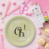 Oh! Elegante, moderne, überragende, gelbe Geburtst Pappteller (Party)