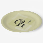 Oh! Elegante, moderne, überragende, gelbe Geburtst Pappteller (Schrägansicht)