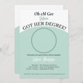 Oh eM Gee, sie got ihren Abschluss lustigen Abschl Einladung (Vorne/Hinten)
