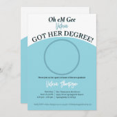 Oh eM Gee, sie got ihren Abschluss lustigen Abschl Einladung (Vorne/Hinten)