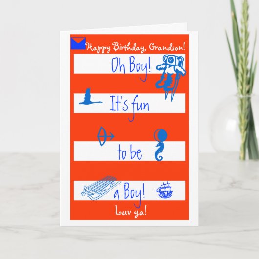 Oh! Es ist der Spaß, zum ein Junge zu sein! Karte (Vorderseite)