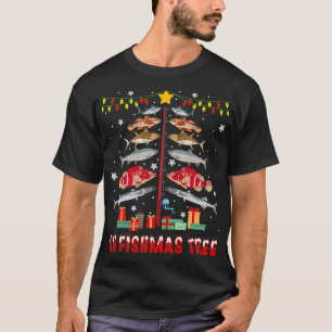 Oh Fishmas Tree Fishing Fisherman Weihnachten Weih T-Shirt