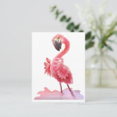 Oh, Flamingo! Postkarte (Stehend Vorderseite)