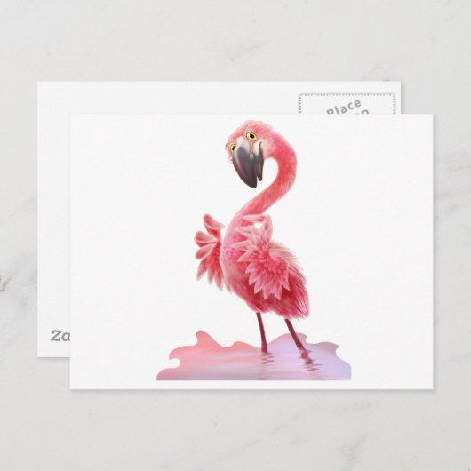 Oh, Flamingo! Postkarte (Vorne/Hinten)