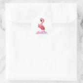 Oh, Flamingo! Runder Aufkleber (Tasche)