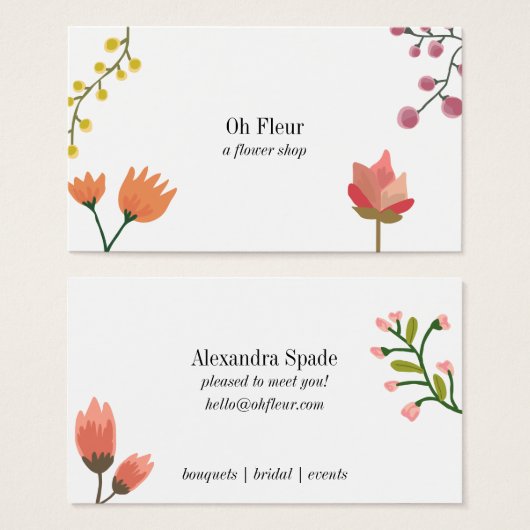 Oh Fleur Blume Shop Business Card (Vorne & Hinten)