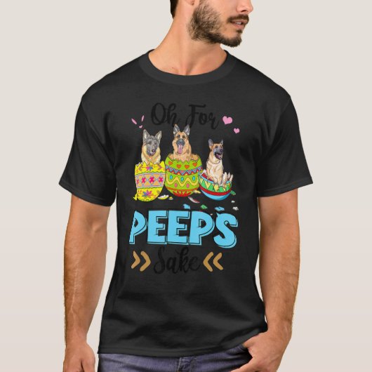 Oh For German Shepherd Sake Easter Bunny Ear Egg T-Shirt (Vorderseite)