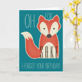 Oh Fox Sake, ich habe deinen Geburtstag vergessen! Karte (Gelbe Blume)