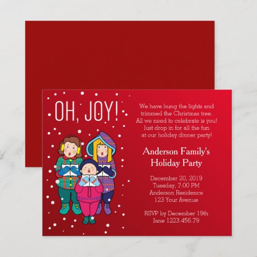 Oh! Freude! Party Einladung (Vorne/Hinten)