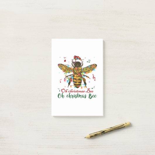 Oh Frohe Weihnachtsbäume Geschenke Post-it Klebezettel (Auf Schreibtisch)