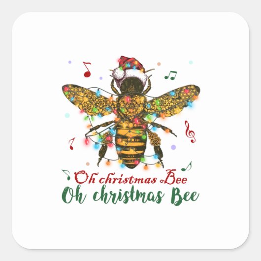 Oh frohe Weihnachtsbäume Geschenke Quadratischer Aufkleber (Vorderseite)
