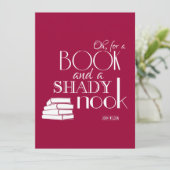 Oh für ein Buch und einen schattigen Winkel Einladung (Stehend Vorderseite)