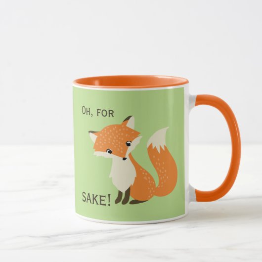 Oh, für Fox-Grund-Grün und Orange Tasse (Rechts)