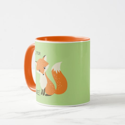 Oh, für Fox-Grund-Grün und Orange Tasse (Vorderseite Links)
