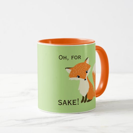 Oh, für Fox-Grund-Grün und Orange Tasse (VorderseiteRechts)