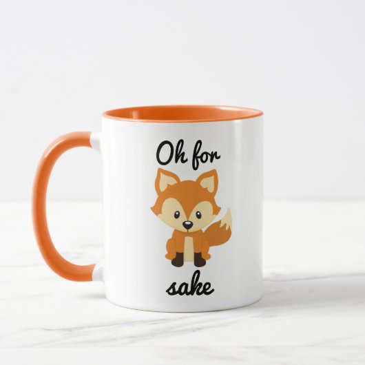 "Oh für Fox-Grund-" - orange Wecker-kombinierte Tasse (Links)