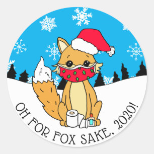 Oh für Fox Sake, 2020, Funny Christmas Runder Aufkleber