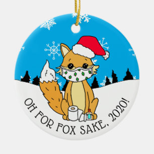 Oh für Fox Sake, 2020, Funny Happy New Year Keramik Ornament