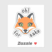 Oh! Für Fox Sake Phrase Emoji Cartoon Aufkleber (Blatt)