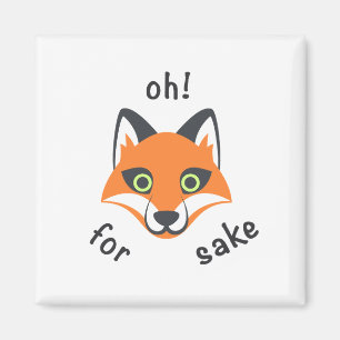 Oh! Für Fox Sake Phrase Emoji Cartoon Magnet