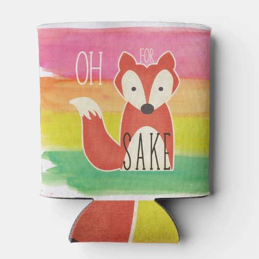 Oh für Fox Sake Wasserfarben Streifen Dosenkühler (Rückseite)