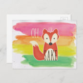 Oh für Fox Sake Wasserfarben Streifen Postkarte (Vorne/Hinten)