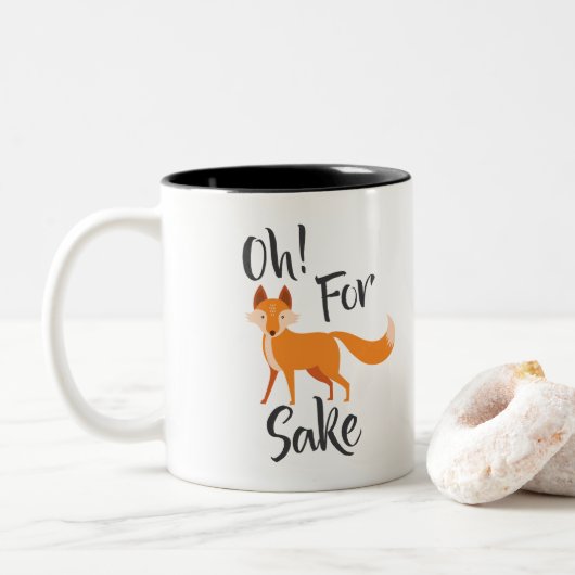 oh für Fuchsgrund-Kaffee-Tasse Zweifarbige Tasse (Mit Donut)