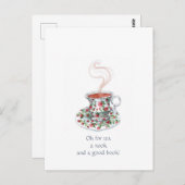 Oh für Tee, ein Buch und ein gutes Buch! - Teeslog Postkarte (Vorne/Hinten)