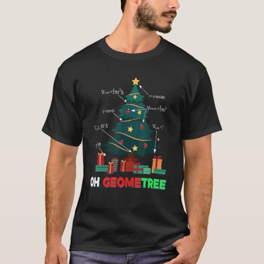 Oh Geometree Christmas Tree Presents Arithmetic T-Shirt (Vorderseite)