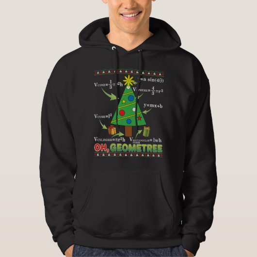 Oh Geometree Geometry Math Lehrer Weihnachtsbaum Hoodie (Vorderseite)