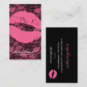 Oh gerade Kuss 311 es! Spitze-Rosa auf Rosa Visitenkarte (Vorne/Hinten)