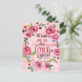 Oh Geschmack und sehen, dass der Herr ist gut Psal Postkarte (Stehend Vorderseite)