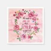 Oh Geschmack und sehen, dass der Herr ist gut Psal Serviette (Vorderseite)