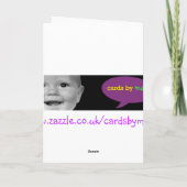 "Oh getan, Glückwunsch-" Karte (Rückseite)