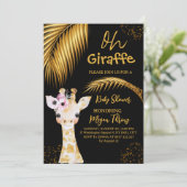 oh giraffi safari Babydusche Einladung (Stehend Vorderseite)