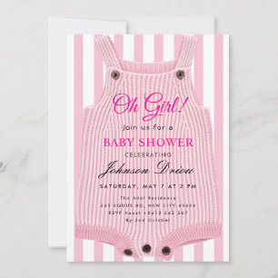 Oh Girl Baby Shower – Kinderkleidung Thema Einladung