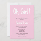 Oh Girl Blue Baby Dusche Einladung (Vorderseite)