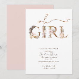 Oh Girl Boho Tropical Blume Girl Baby Dusche Einladung