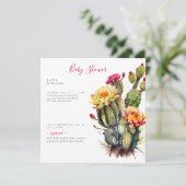 Oh Girl Cactus Baby Shower Square Einladung (Stehend Vorderseite)