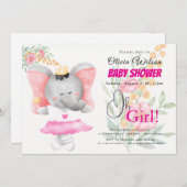 “Oh Girl!” Floral Pink Einladung (Vorne/Hinten)