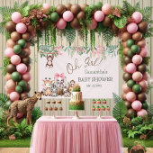 Oh Girl Jungle Safari Baby Duschbanner Banner