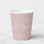 Oh Girl Minimalistisch Moderne Babydusche Pappbecher (Vorderseite)